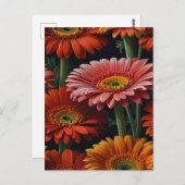 Gerbera-Blume Postkarte (Vorne/Hinten)