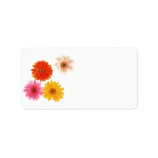 Gerbera Blume Print Floating Blume Daisy Floral Adressaufkleber (Vorne)