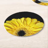 Gerbera Blume Runder Pappuntersetzer (Angewinkelt)