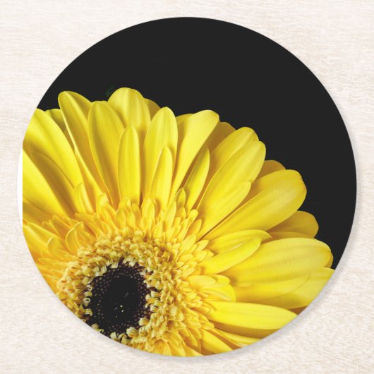 Gerbera Blume Runder Pappuntersetzer (Vorderseite)