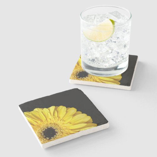 Gerbera Blume Steinuntersetzer (Seitenansicht)