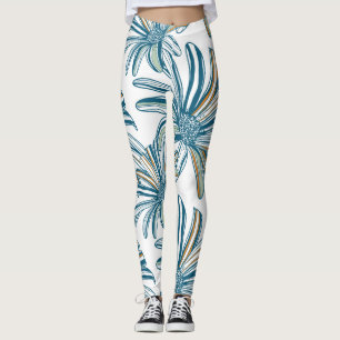 Gerbera Blume, Vintages Nahtloses Design. Leggings
