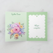 Gerbera-Blume zum 5. Jubiläum grün Karte (Innenseite)