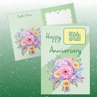 Gerbera-Blume zum 5. Jubiläum grün