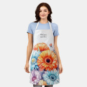 Gerbera-Blumen benutzerdefinierter Text weiß  Schürze (Getragen)