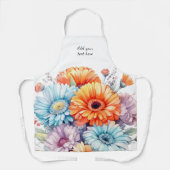 Gerbera-Blumen benutzerdefinierter Text weiß  Schürze (Vorderseite)