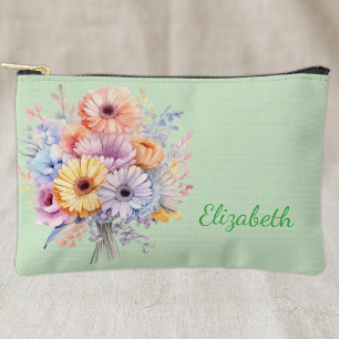 Gerbera-Blumen fügen Namen grün hinzu Zubehörtasche