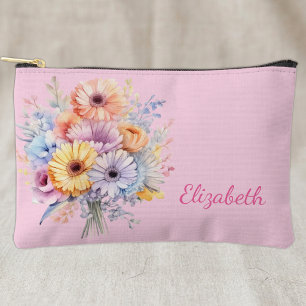 Gerbera-Blumen fügen Namen rosa hinzu Zubehörtasche