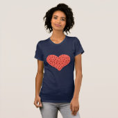 Gerbera-Blumen-Herz-Blau-T - Shirt (Vorne ganz)