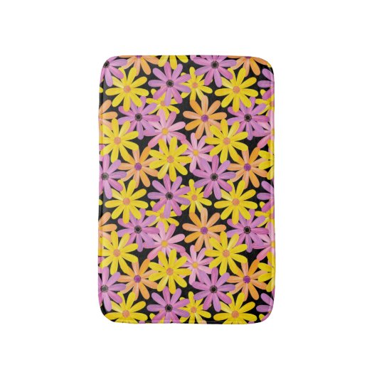 Gerbera-Blumen Muster, Hintergrund Badematte (Vorderseite Vertikal)