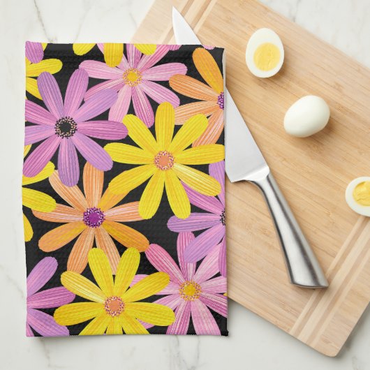 Gerbera-Blumen Muster, Hintergrund Geschirrtuch (Viertel Falte)