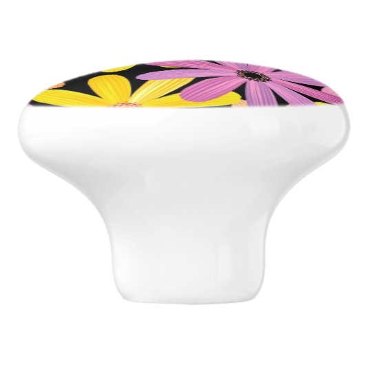 Gerbera-Blumen Muster, Hintergrund Keramikknauf (Seitenansicht)