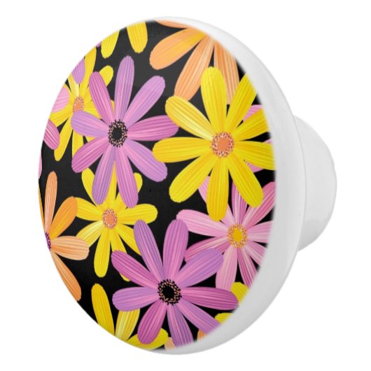 Gerbera-Blumen Muster, Hintergrund Keramikknauf (Rechts)