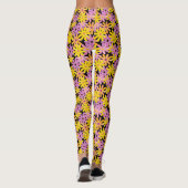 Gerbera-Blumen Muster, Hintergrund Leggings (Rückseite)