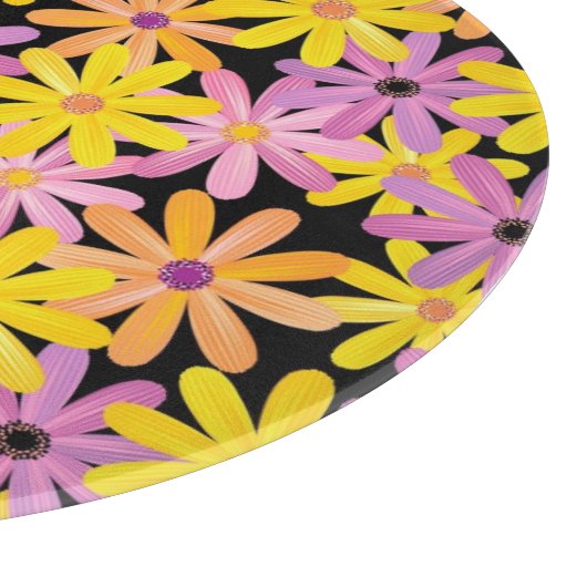 Gerbera-Blumen Muster, Hintergrund Schneidebrett (Ecke)