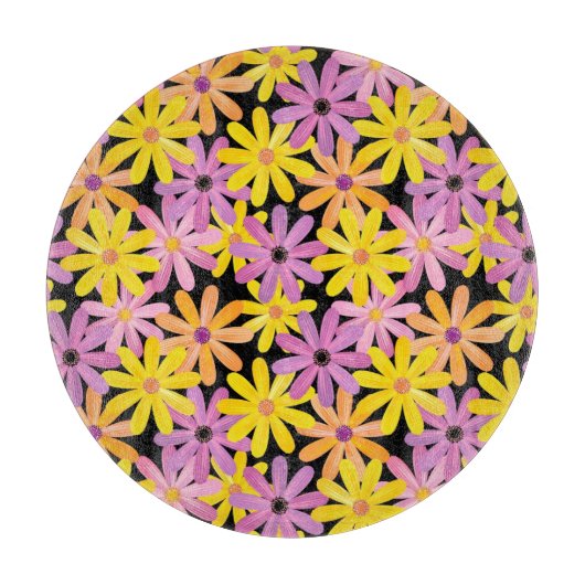 Gerbera-Blumen Muster, Hintergrund Schneidebrett (Vorderseite)