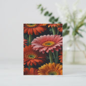 Gerbera-Blumen Postkarte (Stehend Vorderseite)