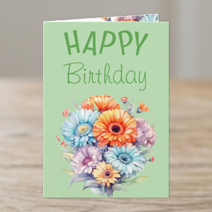 Gerbera-Blumen zum glücklichen Geburtstag leer grü Karte