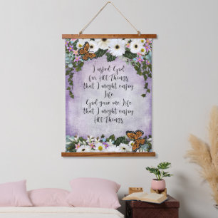 Gerbera Daisies and Butterflies Inspirational Wandteppich Mit Holzrahmen