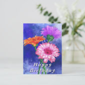 Gerbera Daisies Birthday Cards Postkarte (Stehend Vorderseite)