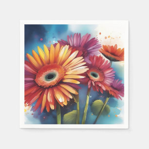 Gerbera Daisies Blume Colorful Serviette