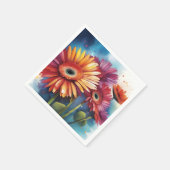 Gerbera Daisies Blume Colorful Serviette (Ecke)