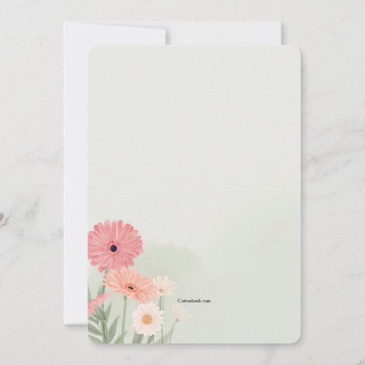 Gerbera Daisies Einladung (Rückseite)