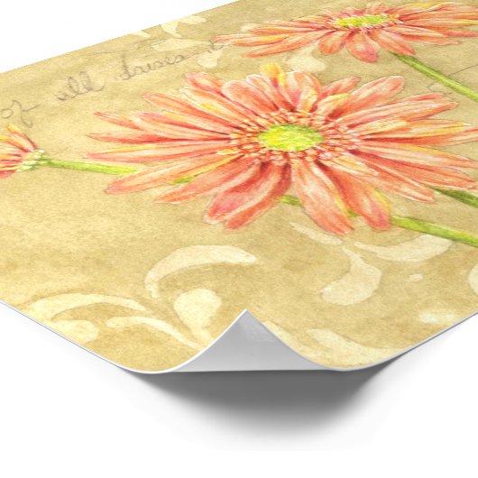 Gerbera Daisies Garden Notes Poster 7x5 (Ecke)