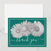 Gerbera Daisies Green Hintergrund Vielen Dank Postkarte (Vorne/Hinten)