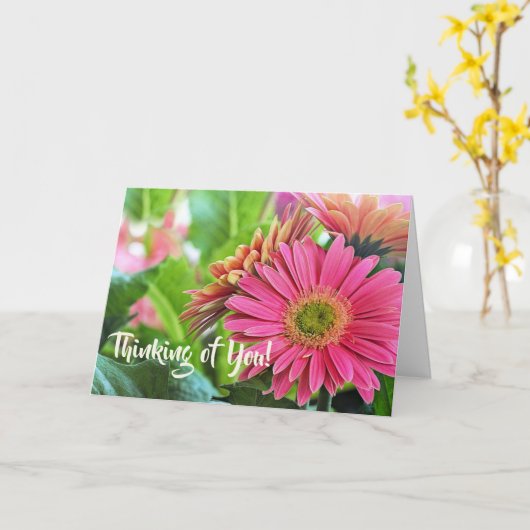 Gerbera Daisies Grußkarte Karte (Gelbe Blume)