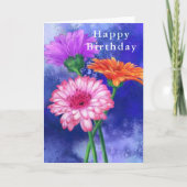 Gerbera Daisies Happy Birthday Card Karte (Vorderseite)