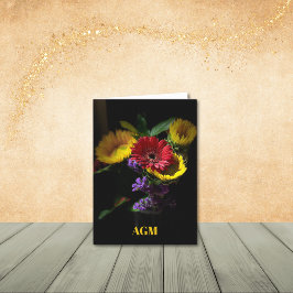 Gerbera Daisies mit violetten Mitteilungskarten