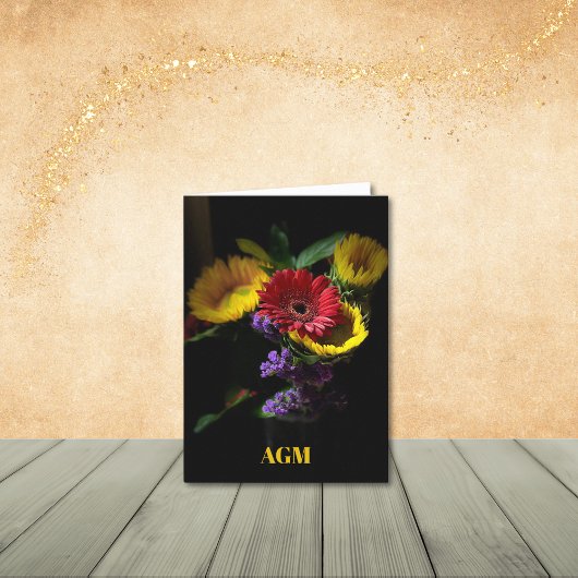 Gerbera Daisies mit violetten Mitteilungskarten