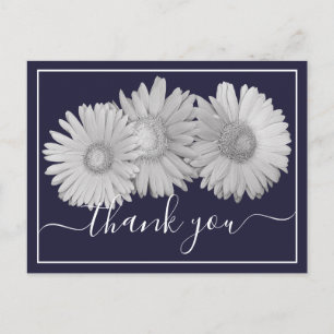 Gerbera Daisies Navy Hintergrund Vielen Dank Postkarte