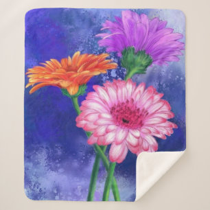 Gerbera Daisies Sherpa Blanket Sherpadecke