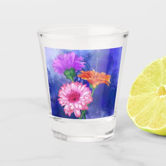 Gerbera Daisies Shot Glass Schnapsglas (Vorderseite)
