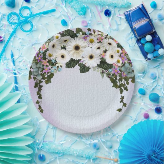 Gerbera Daisies Swag Wedding Pappteller (Party)