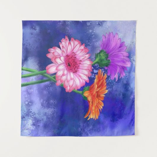 Gerbera Daisies Tapestry Wandteppich (Vorderseite (Horizontal))