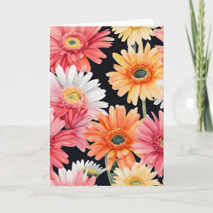Gerbera-Daisy - Aquarellblumen Karte