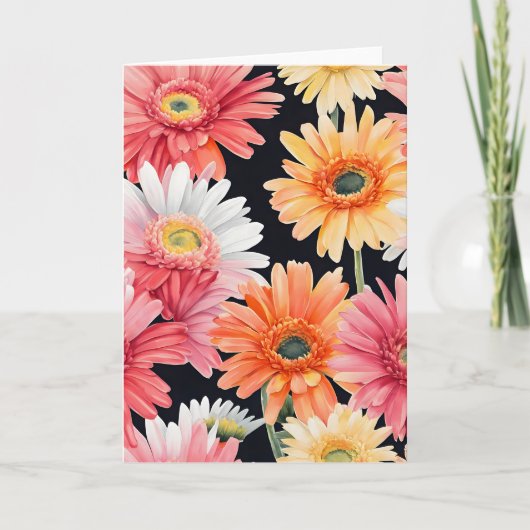 Gerbera-Daisy - Aquarellblumen Karte (Vorderseite)