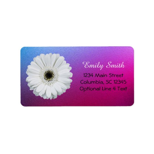 Gerbera Daisy auf Ombre Metallic | RÜCKSENDEADRESS Adressaufkleber (Vorne)