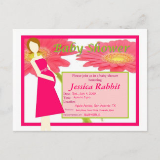 Gerbera Daisy Baby Shower Invite Einladungspostkarte