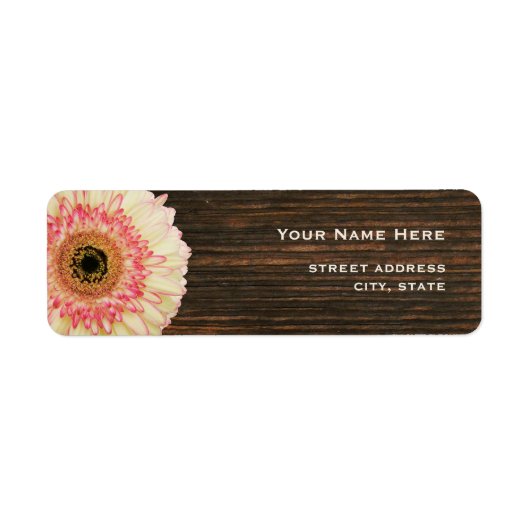 Gerbera Daisy & Barnwood Address Label (Vorne)