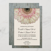 Gerbera Daisy & Barnwood Wedding Einladung (Vorne/Hinten)