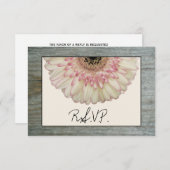 Gerbera Daisy & Barnwood Wedding RSVP (Vorne/Hinten)