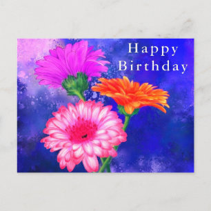 Gerbera Daisy Birthday Card Postkarte
