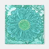 Gerbera Daisy Block Print - Aquarelle Magnet (Vorne)