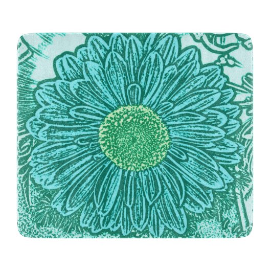 Gerbera Daisy Block Print - Aquarelle Schneidebrett (Vorderseite)