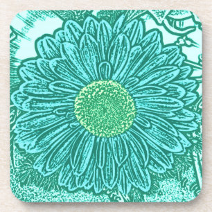 Gerbera Daisy Block Print - Aquarelle Untersetzer