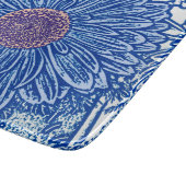 Gerbera Daisy Block Print - Kobalt blau Schneidebrett (Ecke)